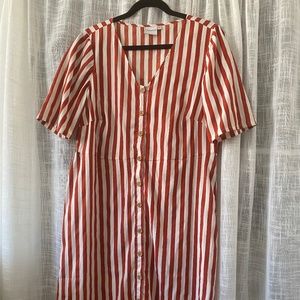 Stripped midi summer dress